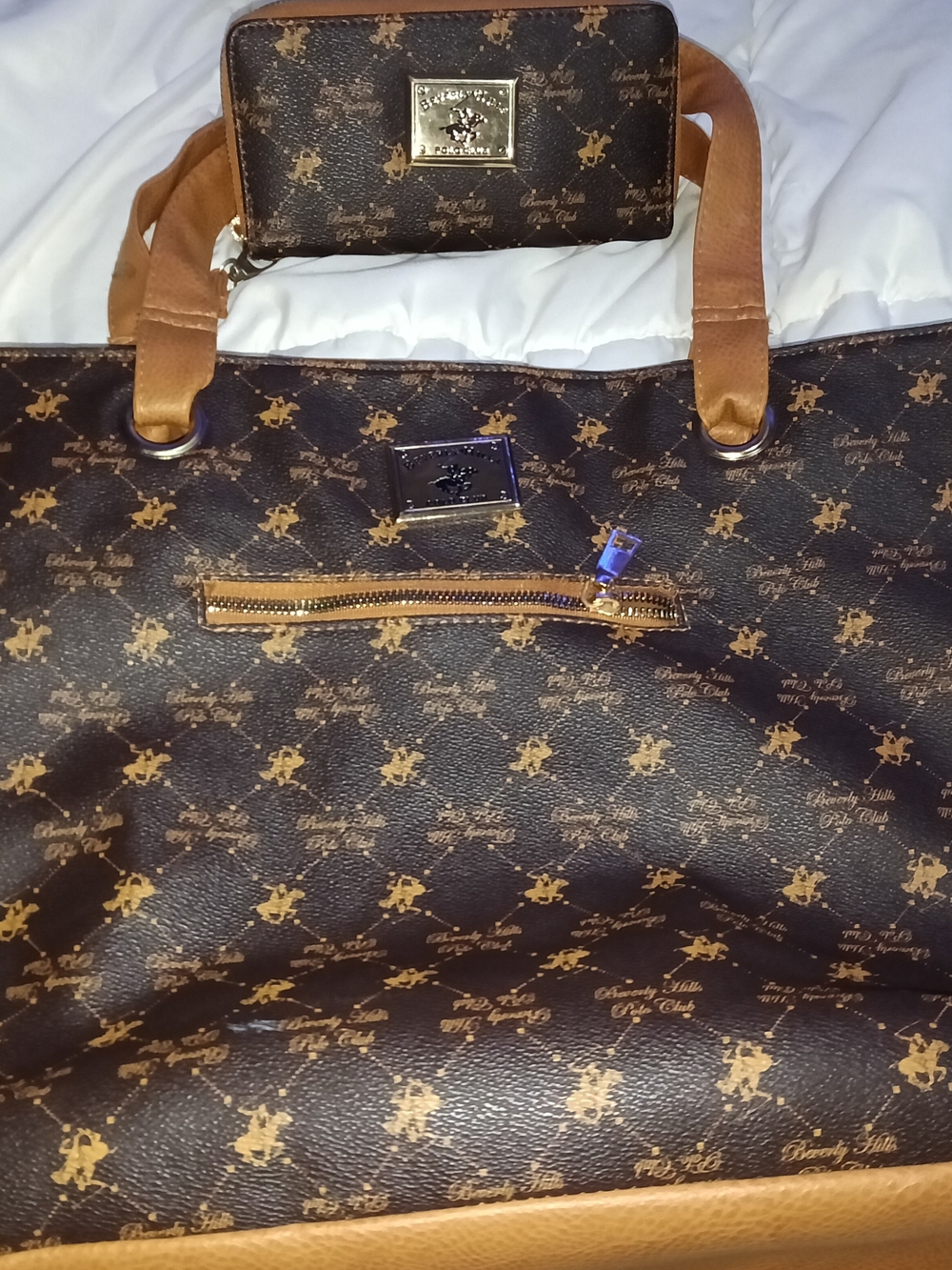 Beverly Hills Polo Club Brown Tote with Wallet